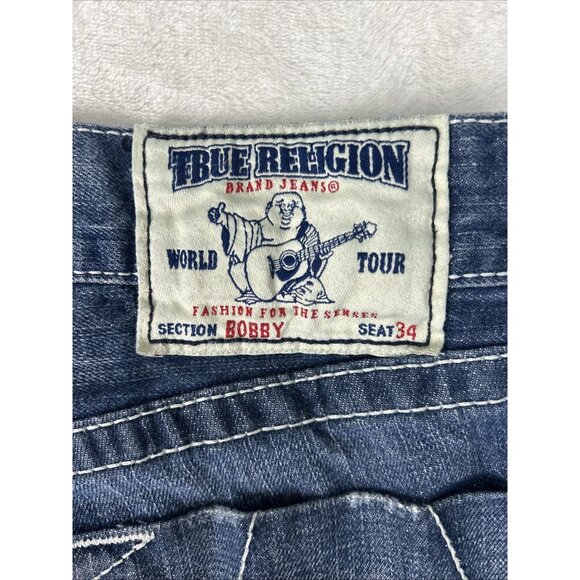True Religion Jeans Bobby Womens Size 28 Vtg Y2k  Distressed Made In USA - Picture 9 of 14